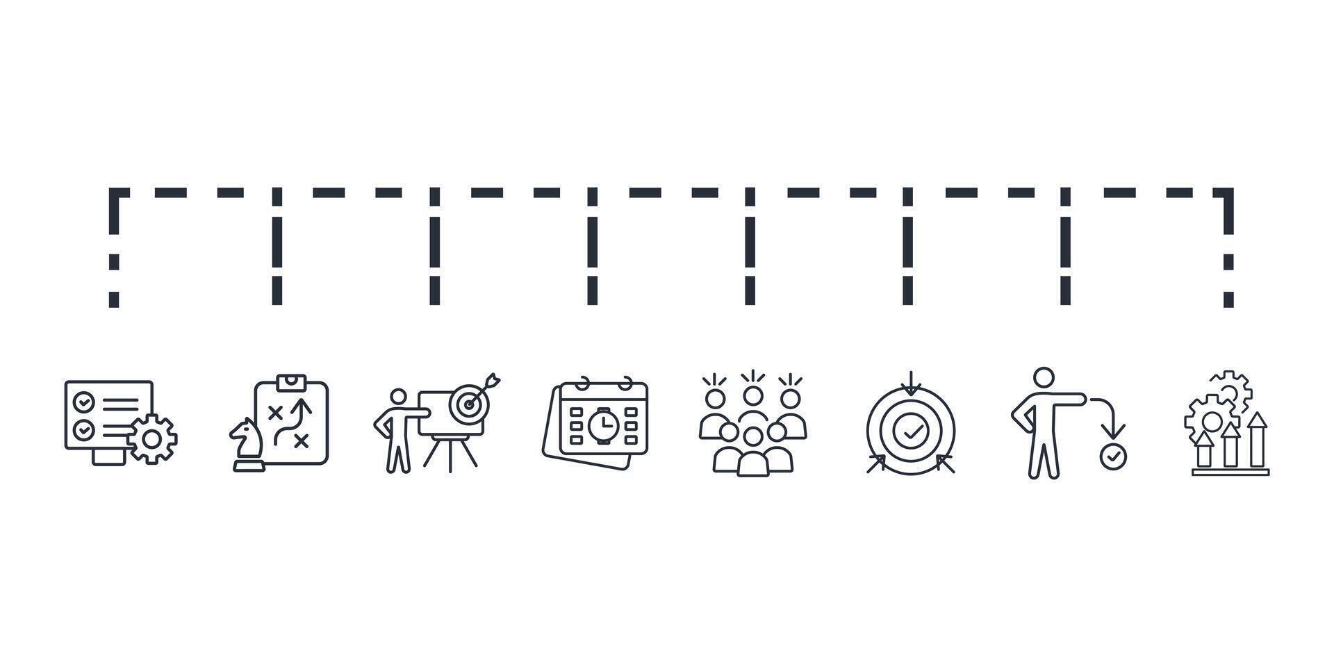 Action plan icon set..Editable stroke.linear style sign for use web design,logo.Symbol illustration. vector