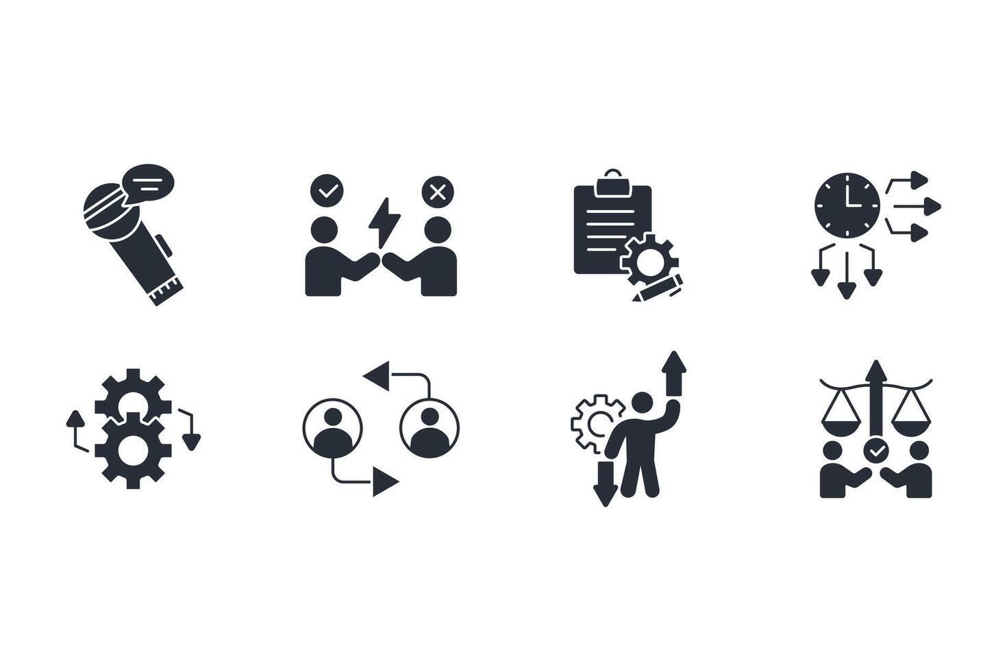 Soft skills icon set..Editable stroke.linear style sign for use web vector