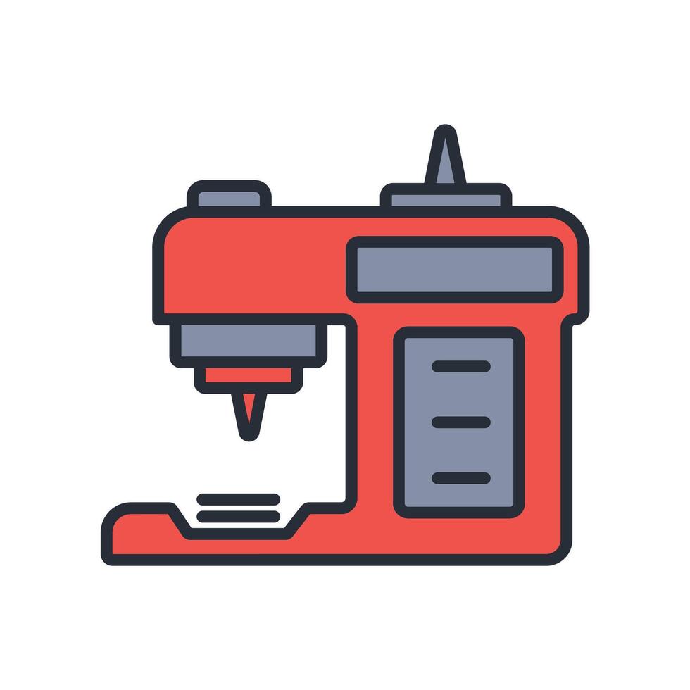 sewing machine icon. .Editable stroke.linear vector