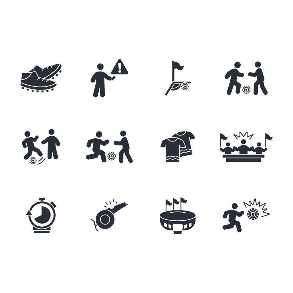 Football and soccer icon set..Editable stroke.linear style sign for use vector