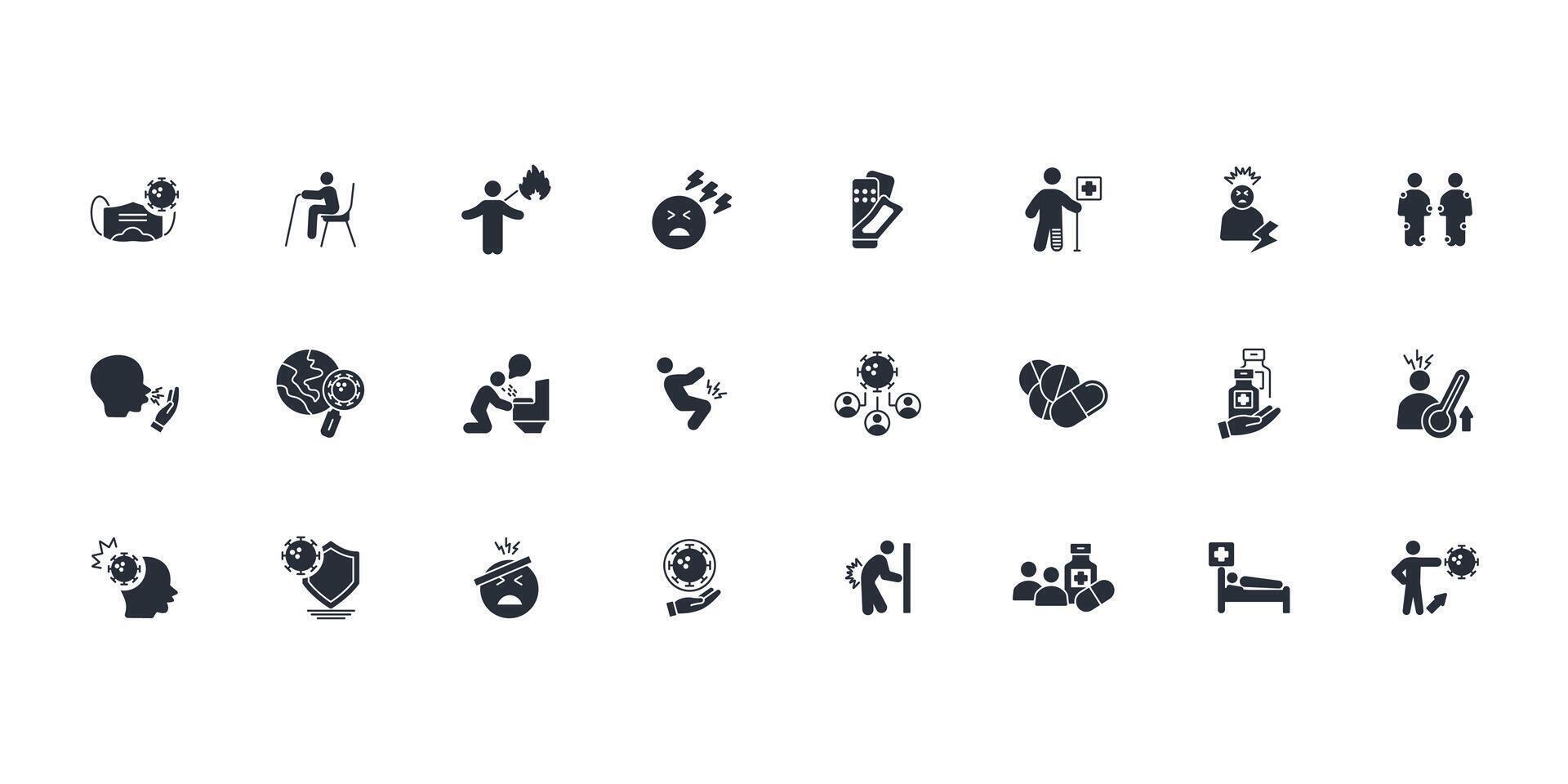 sickness Editable stroke.linear style vector