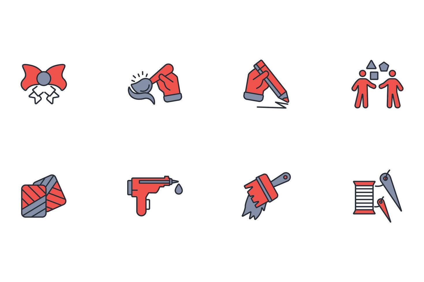 Crafting icon set..Editable stroke.linear style sign. vector