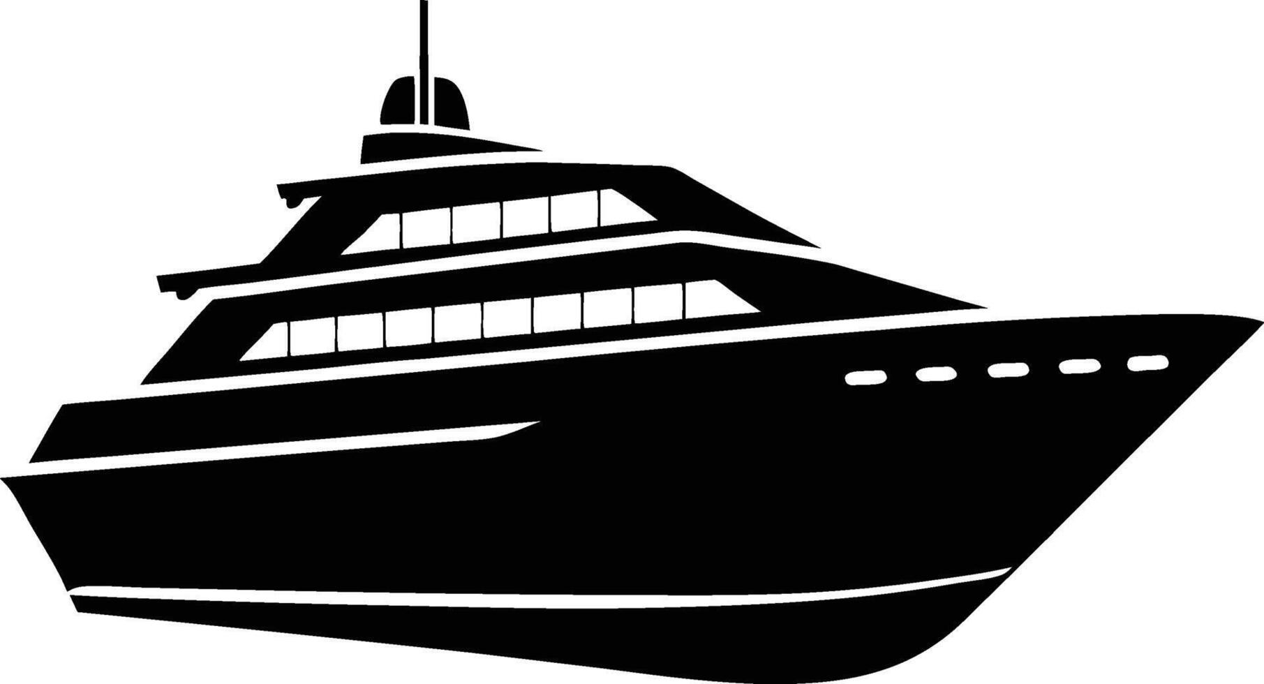 Elegant Yacht Silhouette Illustration for Nautical Design vector