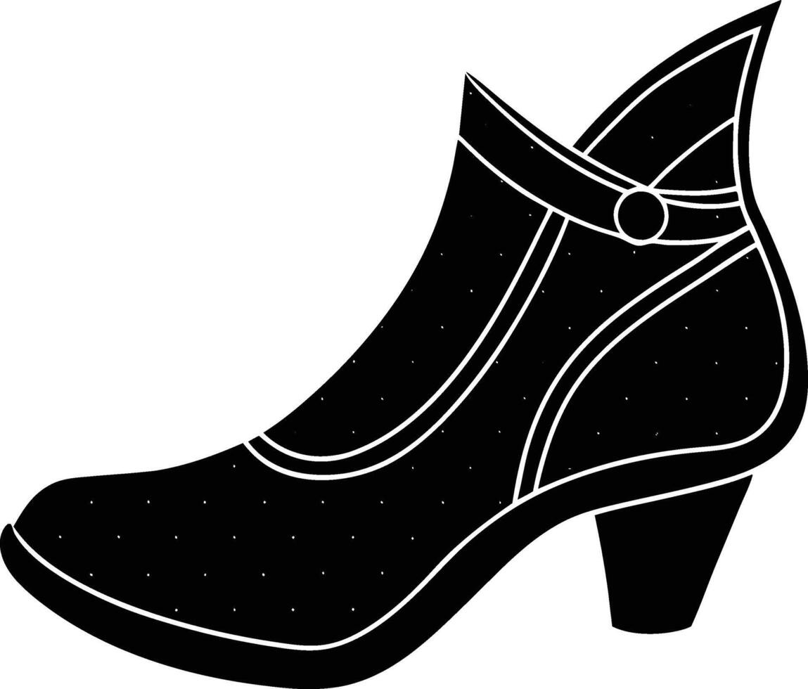 Witch Shoe with Buckle Silhouette Spooky Halloween vector