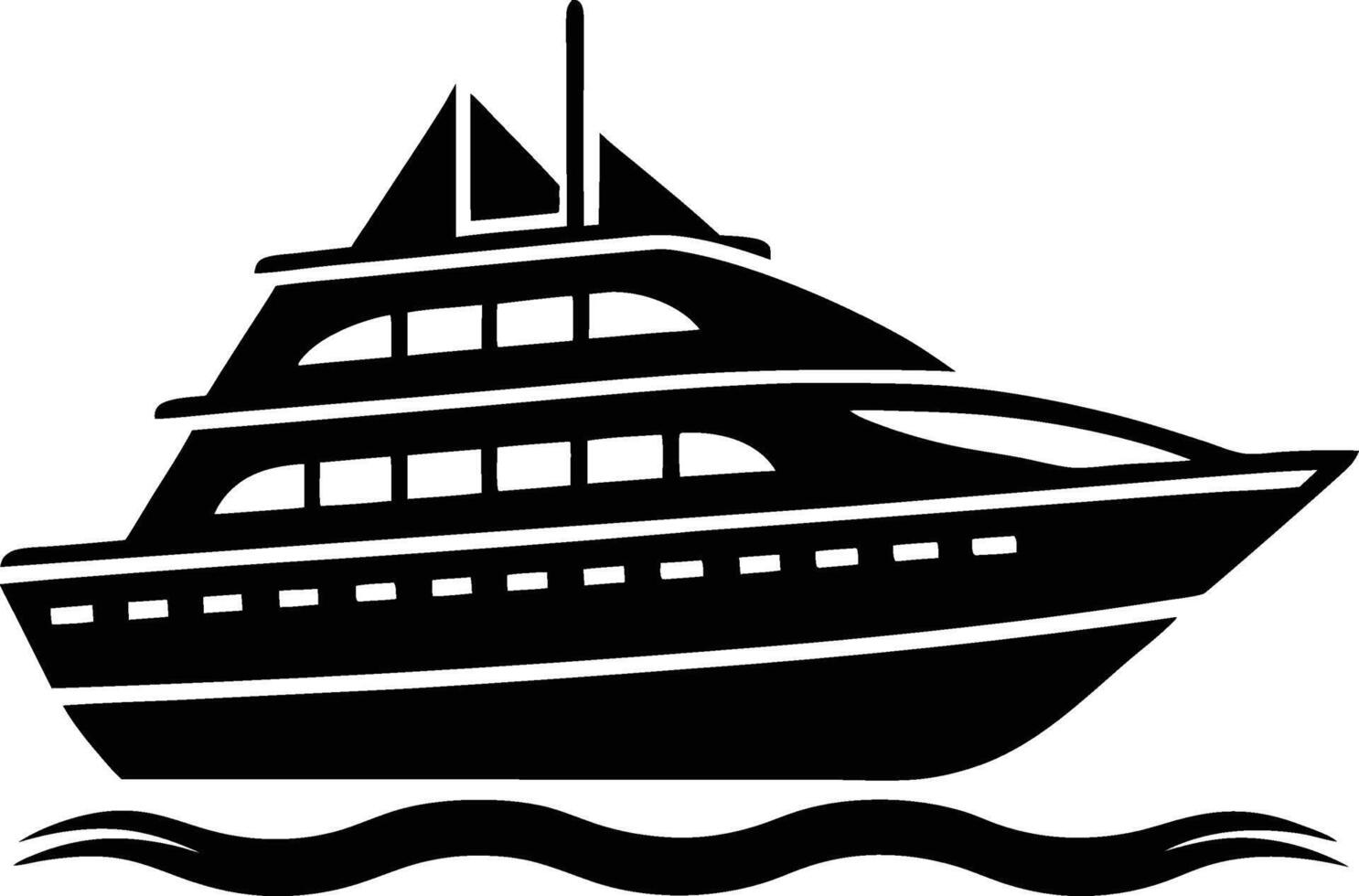 Stylish Yacht Silhouette Artwork for Ocean Themes vector
