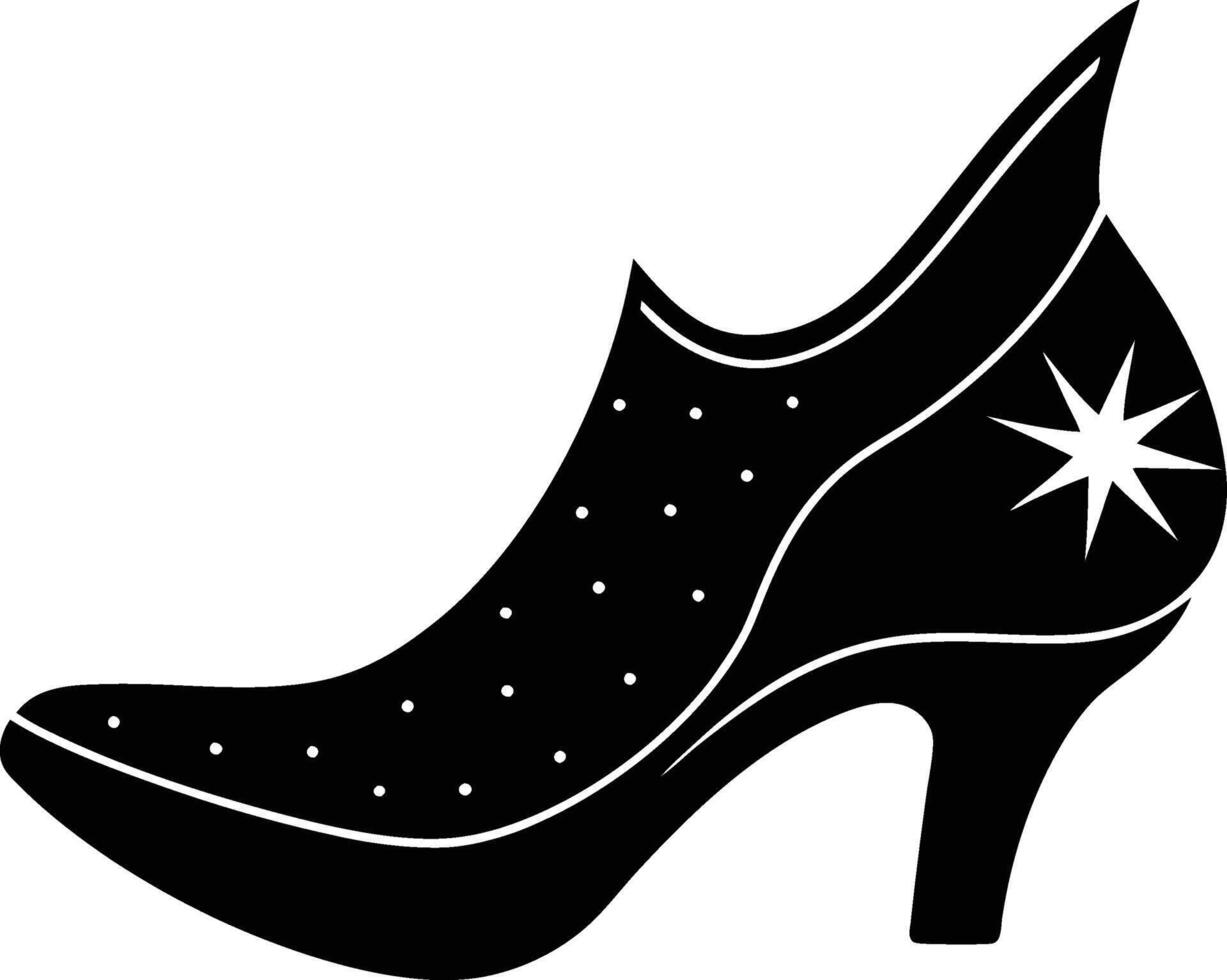 Cartoon Witch Shoe Silhouette Fun and Spooky Art vector