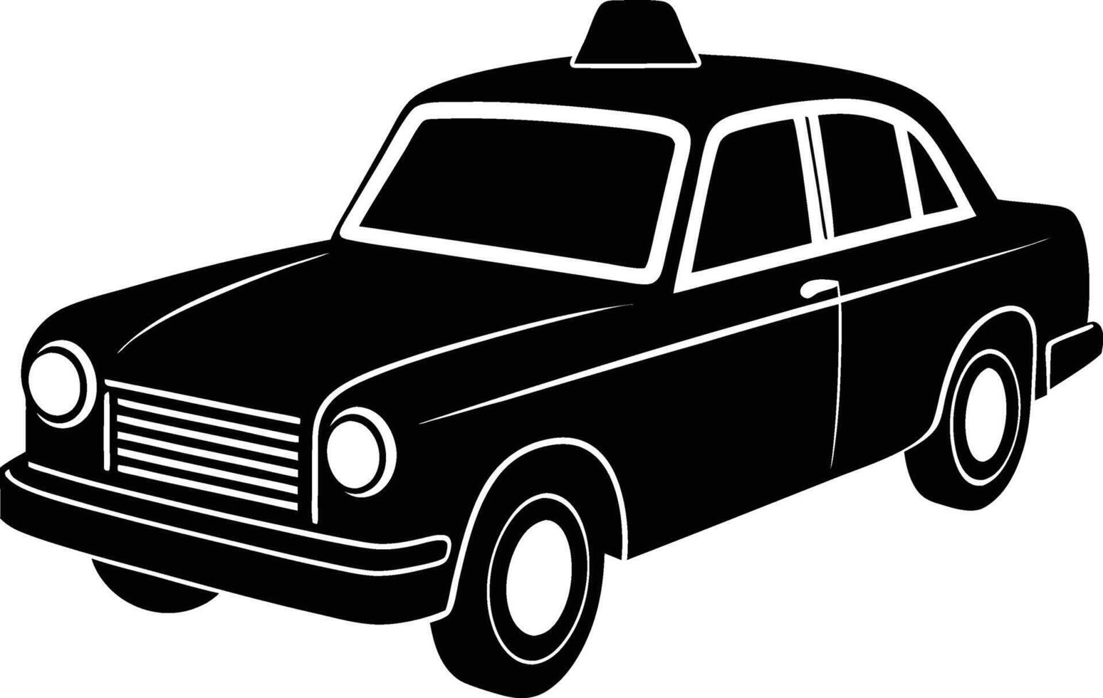 Urban Taxi Silhouette Perfect for Transport Themes vector