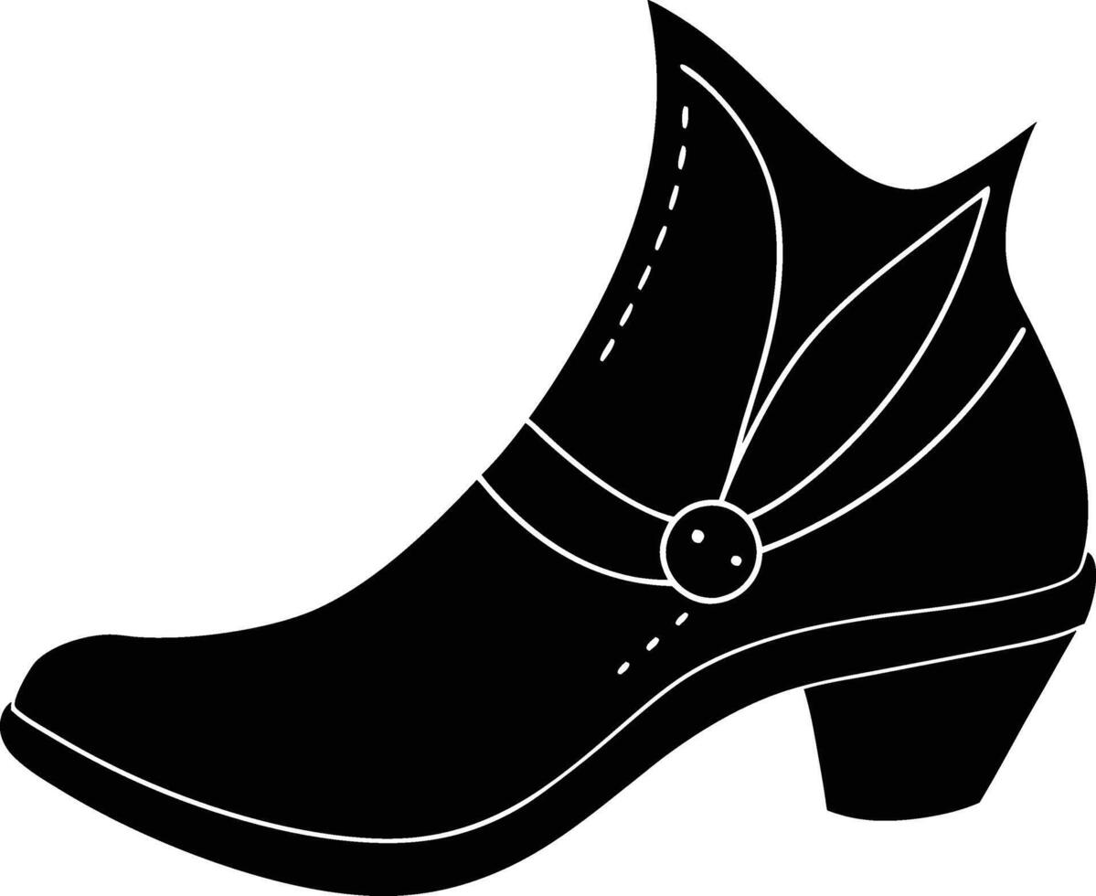 Spooky Witch Shoe Silhouette Halloween-Themed Design vector