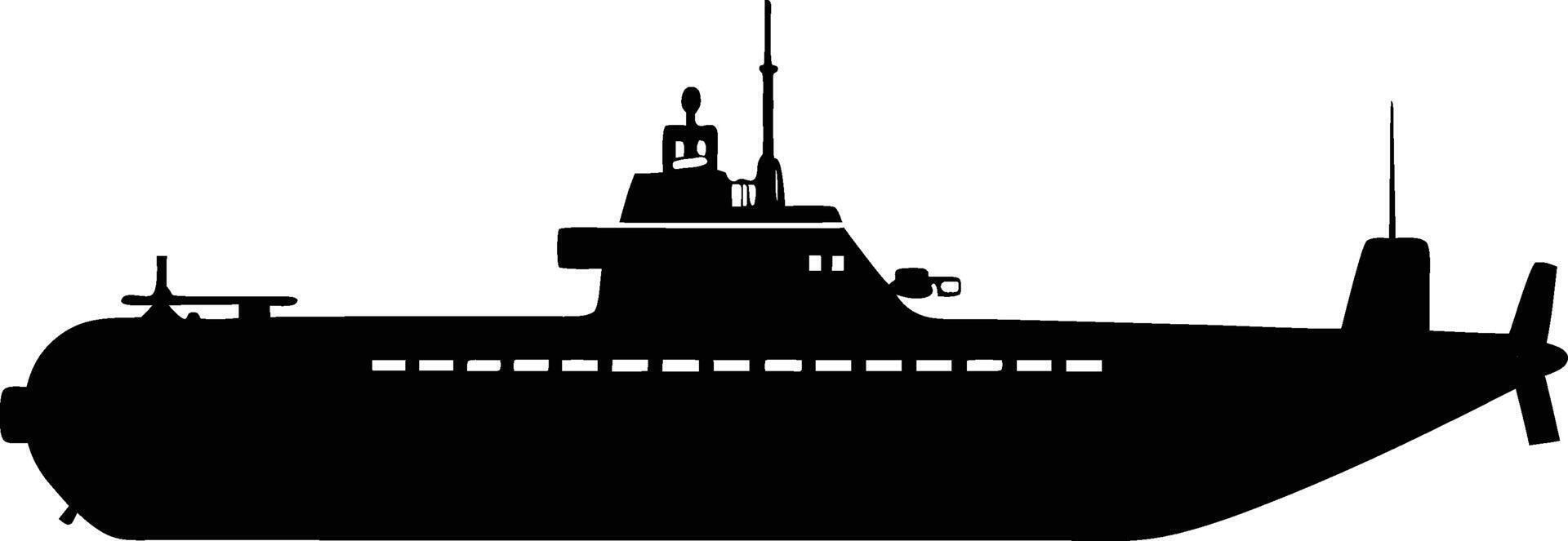 Underwater Submarine Ocean Depths Silhouette vector