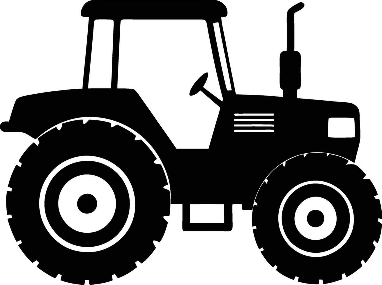 Tractor Silhouette Illustration Classic Farm Machinery Design vector