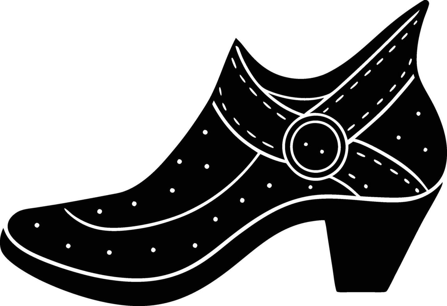 Pointed Witch Shoe Silhouette Gothic Style vector