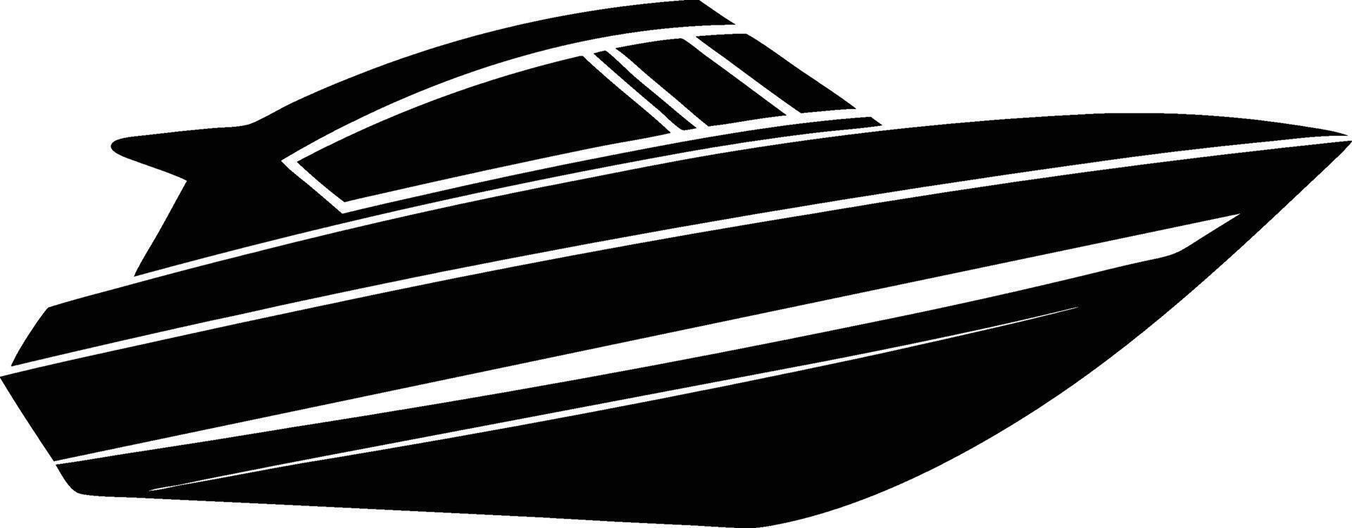 Fast Speedboat Silhouette Nautical Icon for Creative Use vector