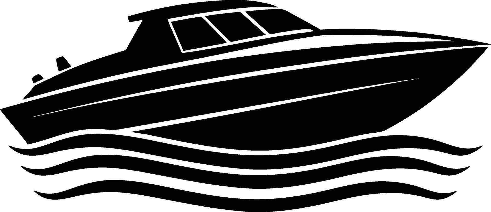 Speedboat Silhouette Sleek Marine Illustration for Design Projects vector