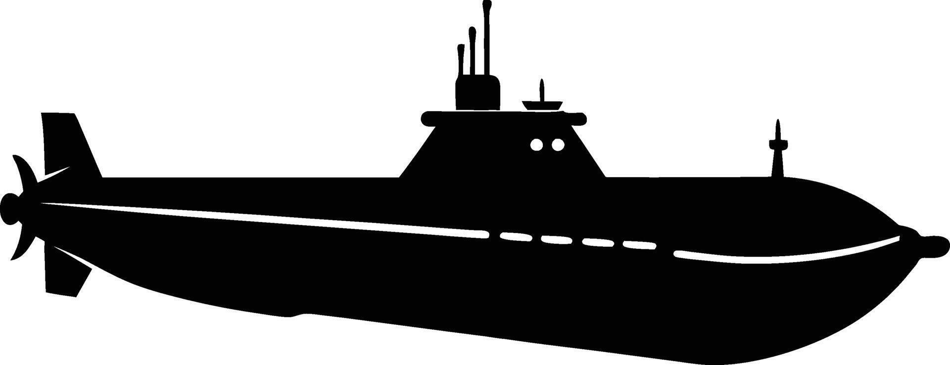 Military Submarine Silhouette Underwater Vessel vector