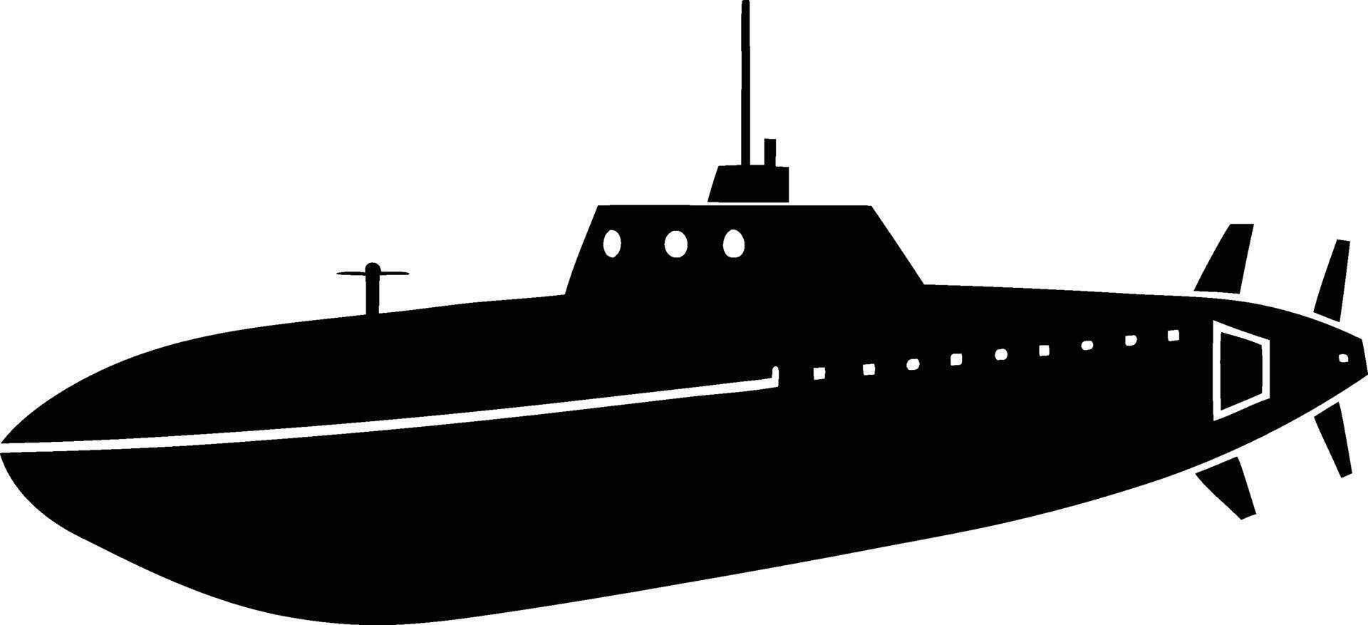 Submarine silhouette illustration vector