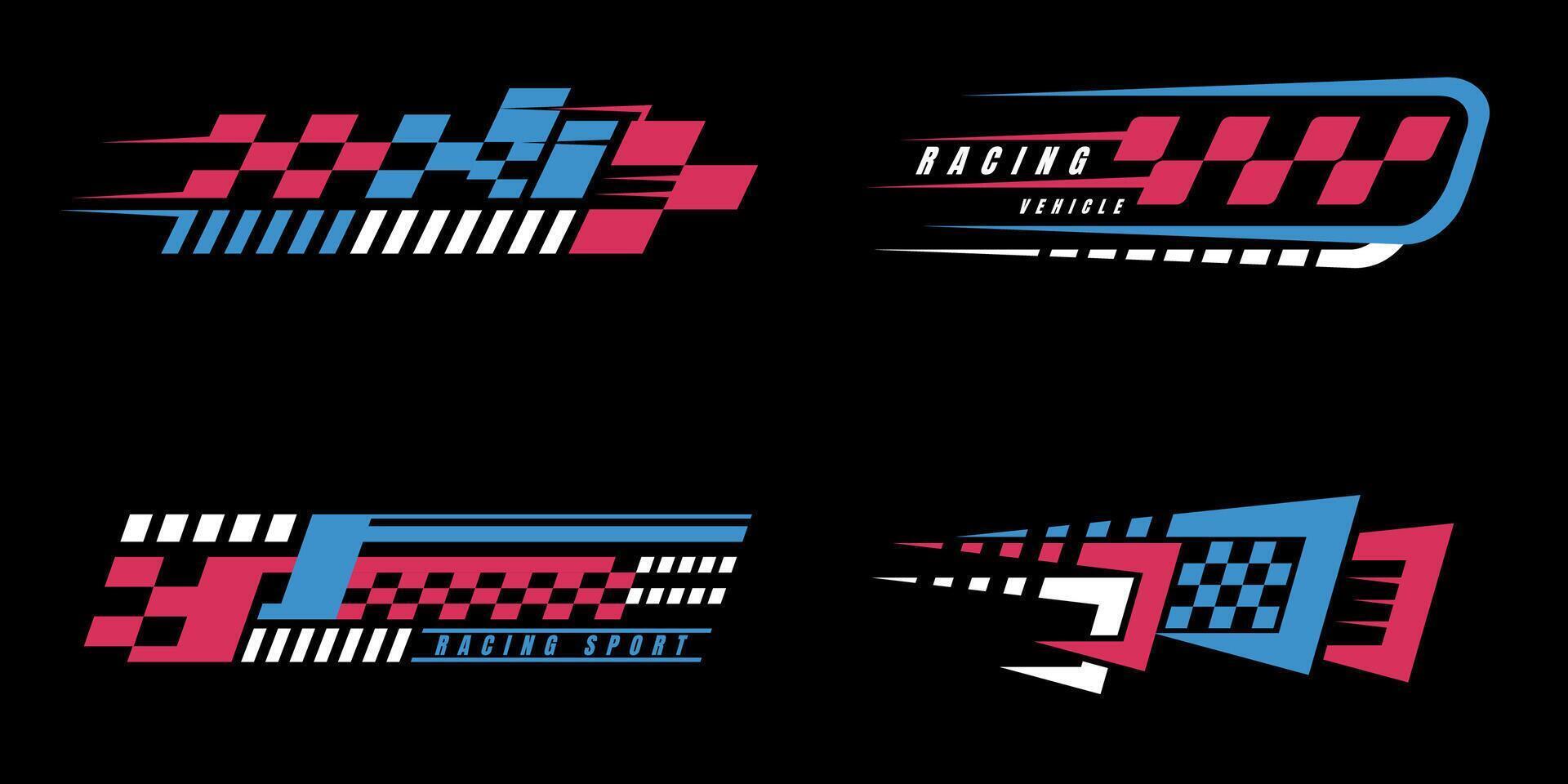 Sport racing stripes design template. Vinyl decal element racing graphic design. vector