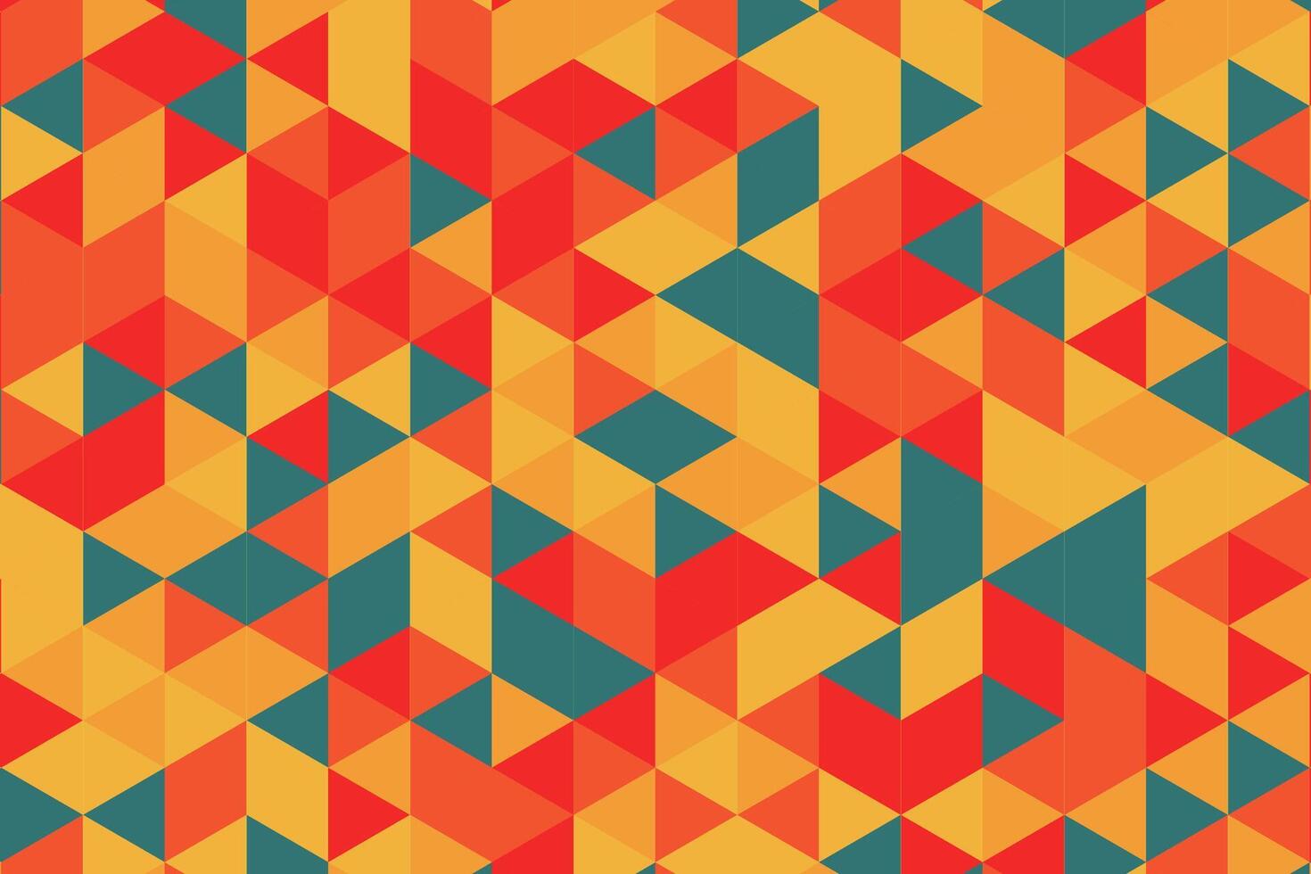 Vibrant Geometric Triangle Pattern with Warm Colors vector