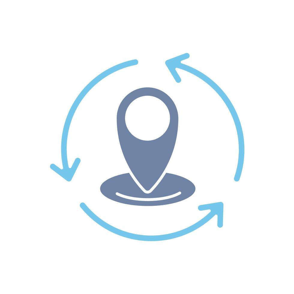 change location concept line icon. Simple element illustration change location concept outline symbol design. vector