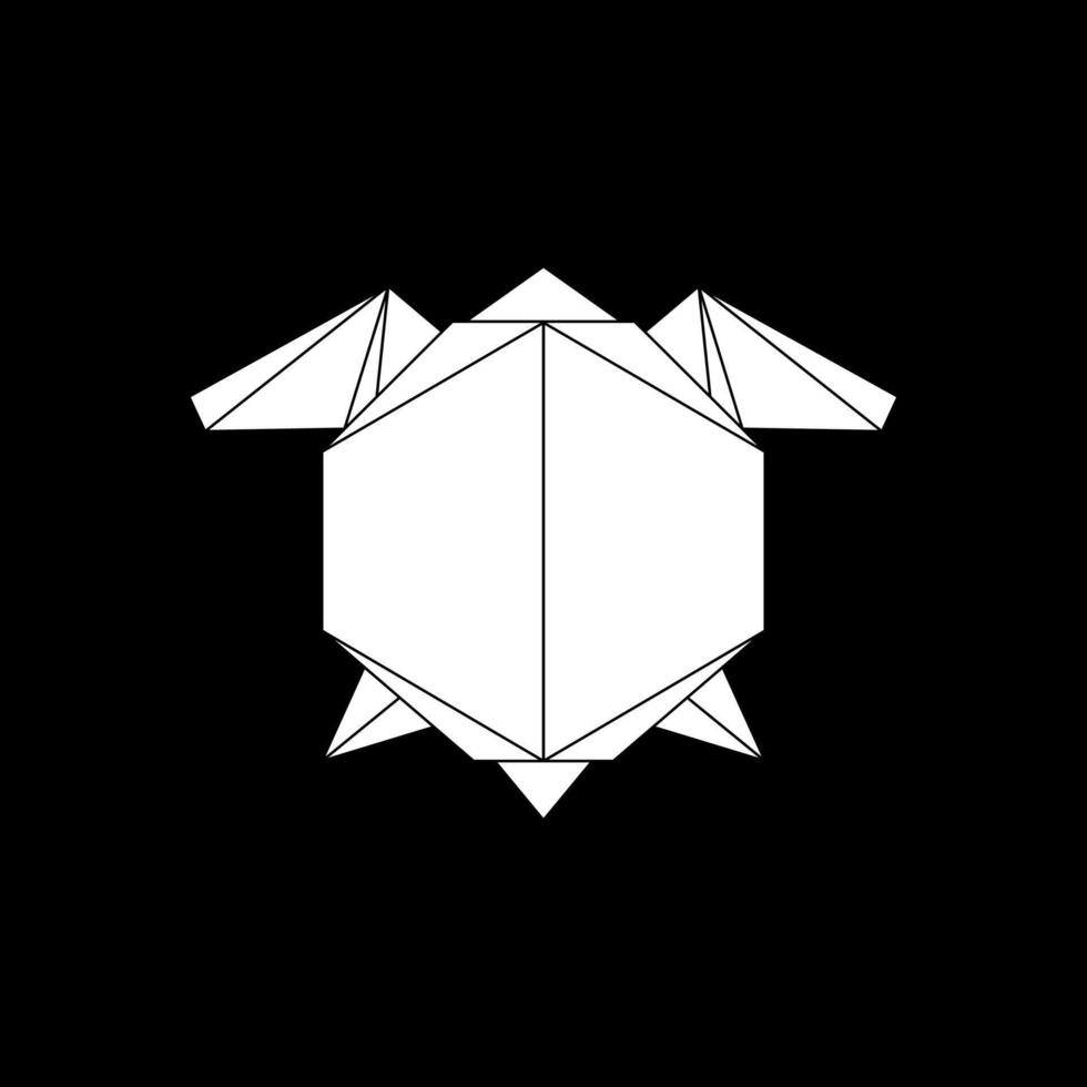 Turtles Shape Inspired by Origami Form, can use for Logo, Pictogram, Endangered Animals Figure, Website, Apps, or Graphic Design Element. BW and Editable. vector