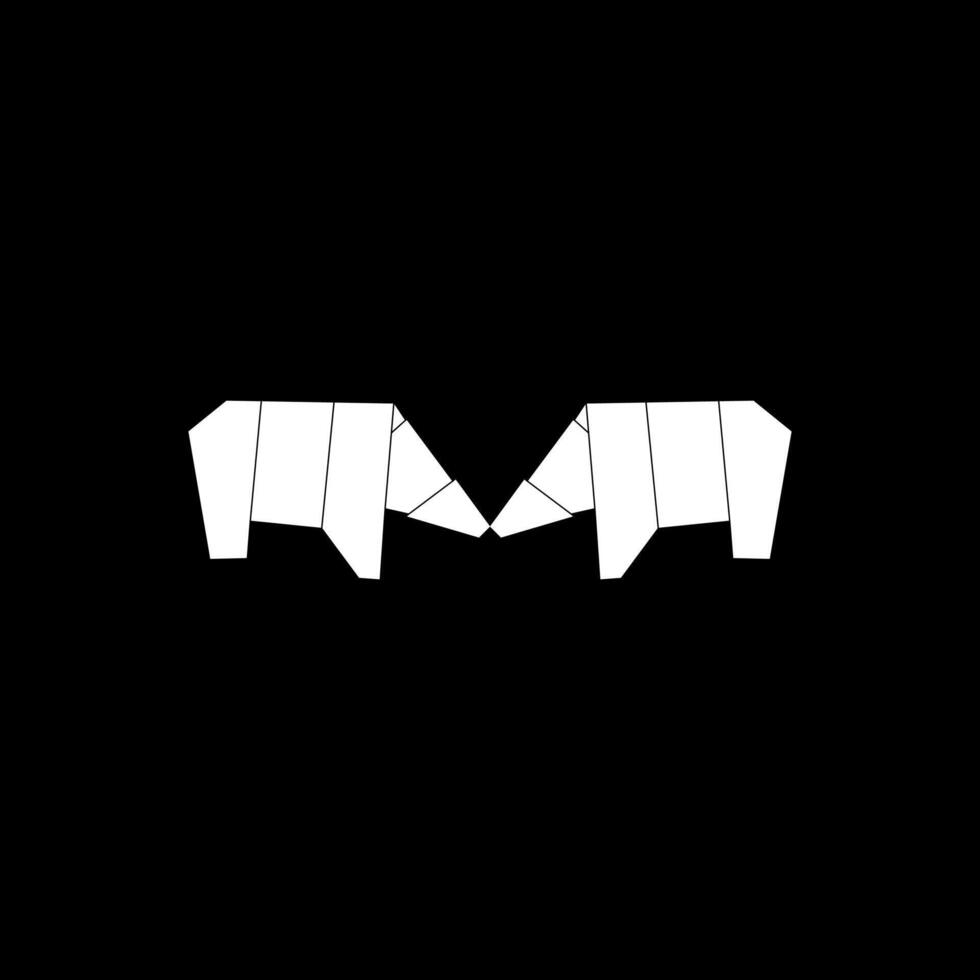 Pair Polar Bear Shape Inspired by Origami Form, can use for Logo, Pictogram, Endangered Animals Figure, Website, Apps, or Graphic Design Element. vector