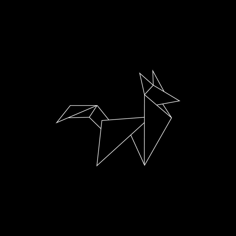 Fox Polygonal Lines, can use for Logo, Pictogram, Cute Animal Figure, Website, Apps, Pictogram, or Graphic Design Element. BW, Flat and Editable. vector