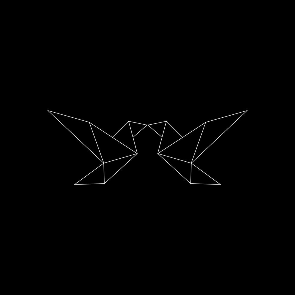 Pair Flying Bird Polygonal Lines, can use for Logo, Pictogram, Aves Figure, Website, Apps, or Graphic Design Element. vector