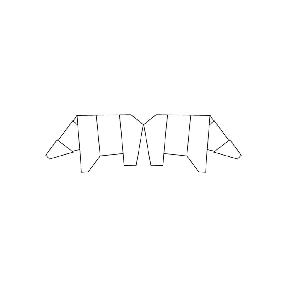 Pair Polygonal Lines, can use for Logo, Pictogram, Endangered Animals Figure, Website, Apps, or Graphic Design Element. BW and Editable. vector