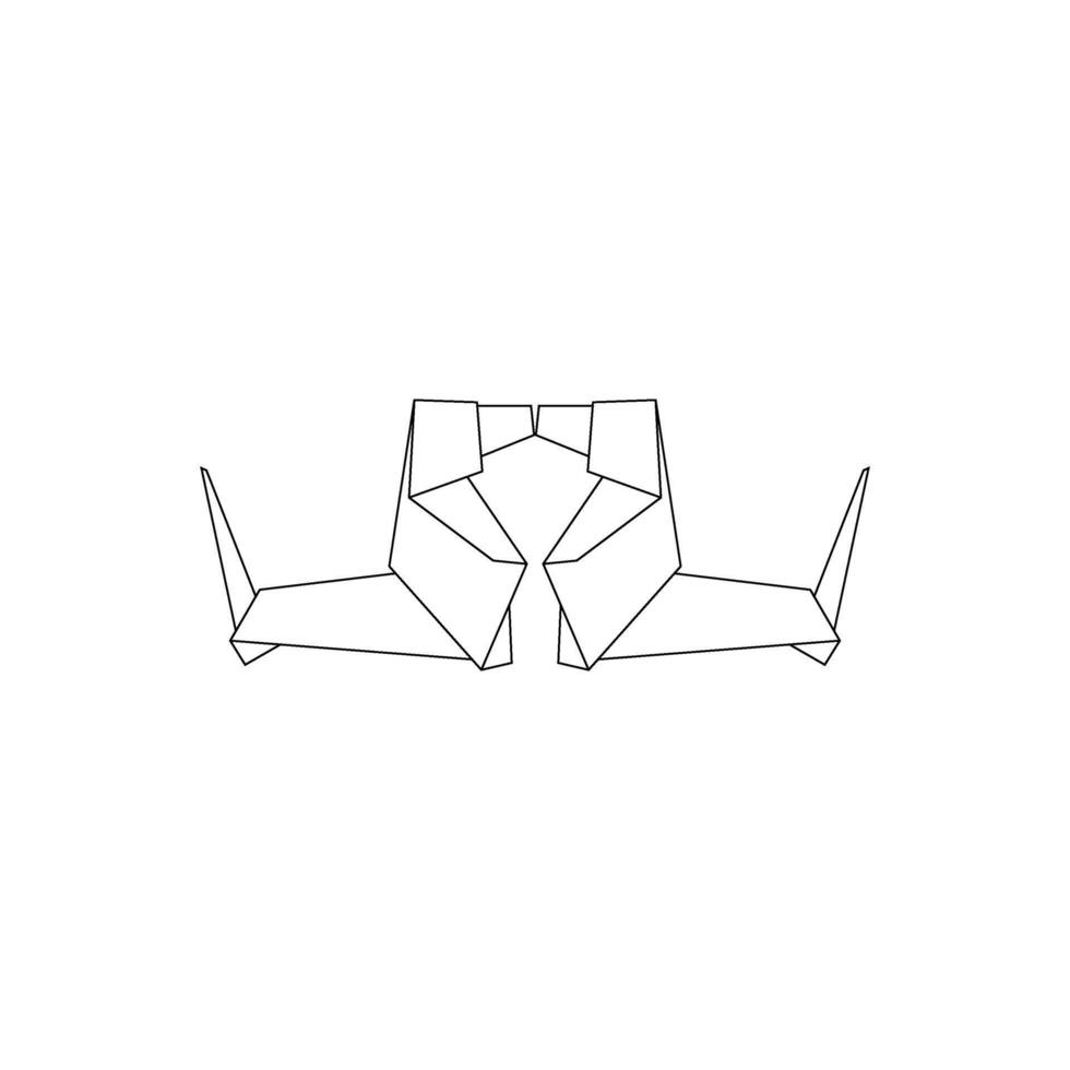 Pair Dog Polygonal Lines, can use for Logo, Pictogram, Animal Figure, Website, Apps, or Graphic Design Element. Black White and Editable. vector