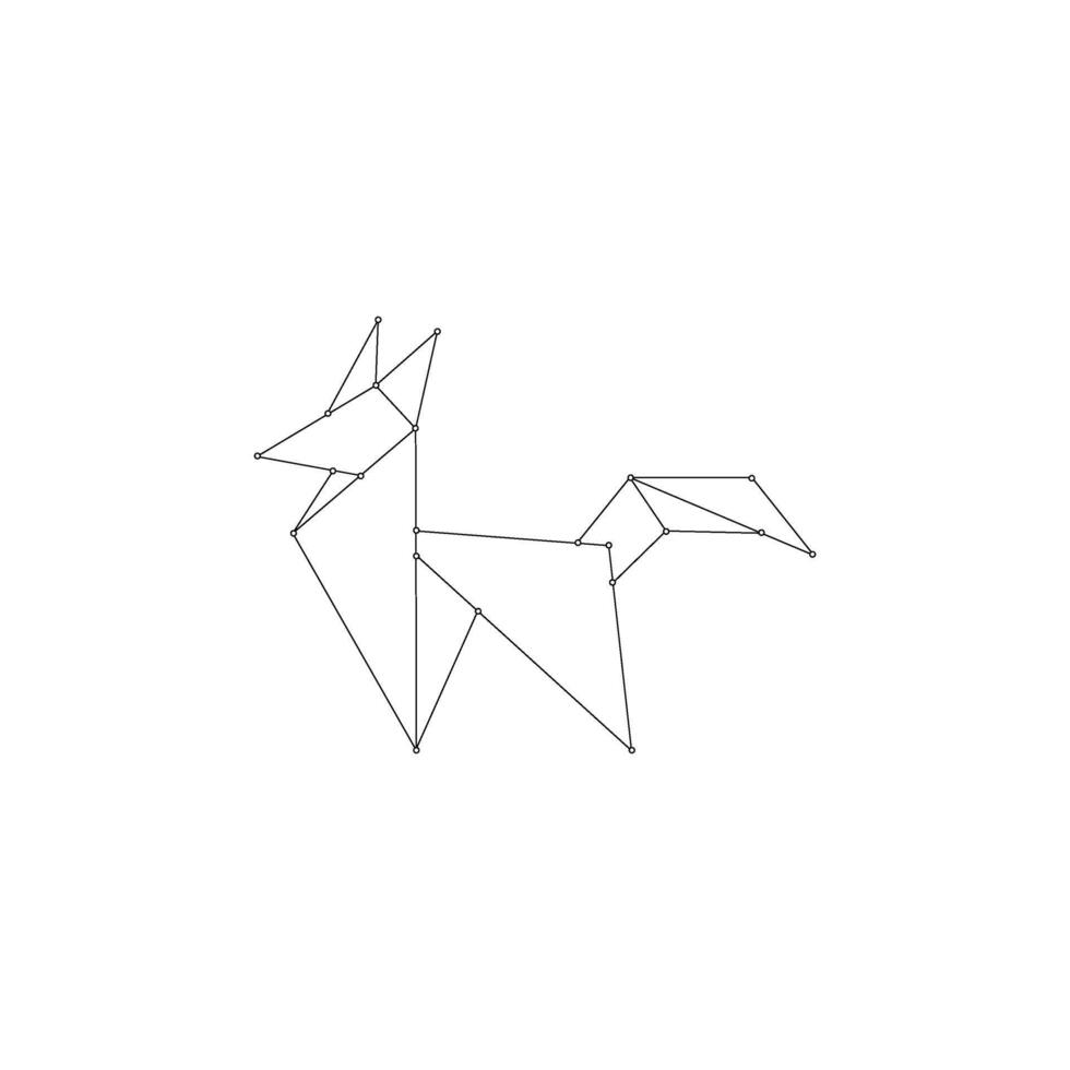 Fox Polygonal Lines, can use for Logo, Pictogram, Cute Animal Figure, Website, Apps, Pictogram, or Graphic Design Element. Flat and Editable. vector