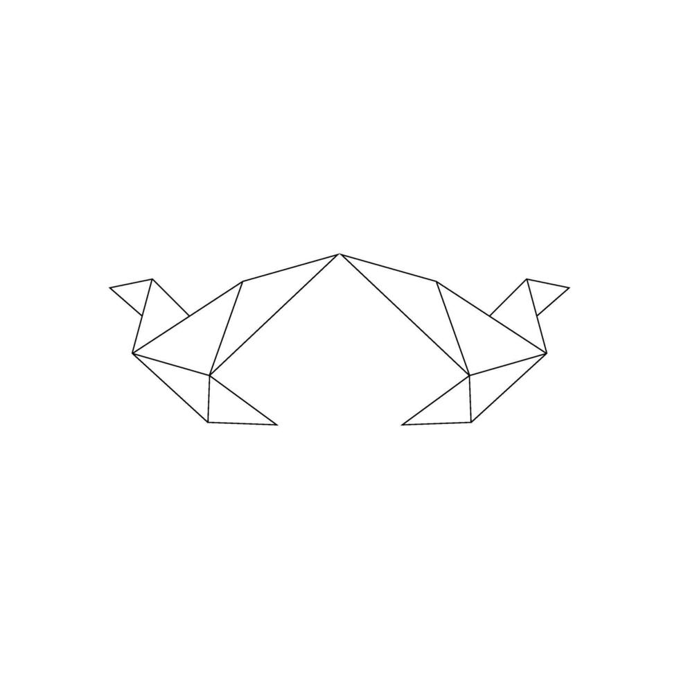 Pair Flying Bird Polygonal Lines, can use for Logo, Pictogram, Aves Figure, Website, Apps, or Graphic Design Element. Editable. vector