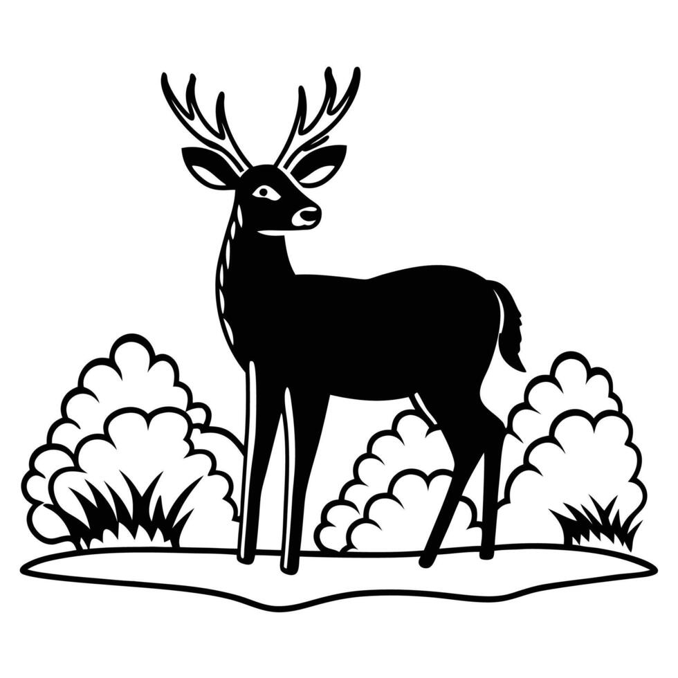 Deer silhouette cutout vector