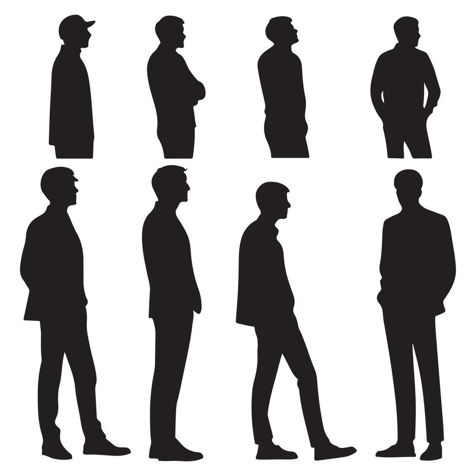 Differnent man Body Types black white icon se vector