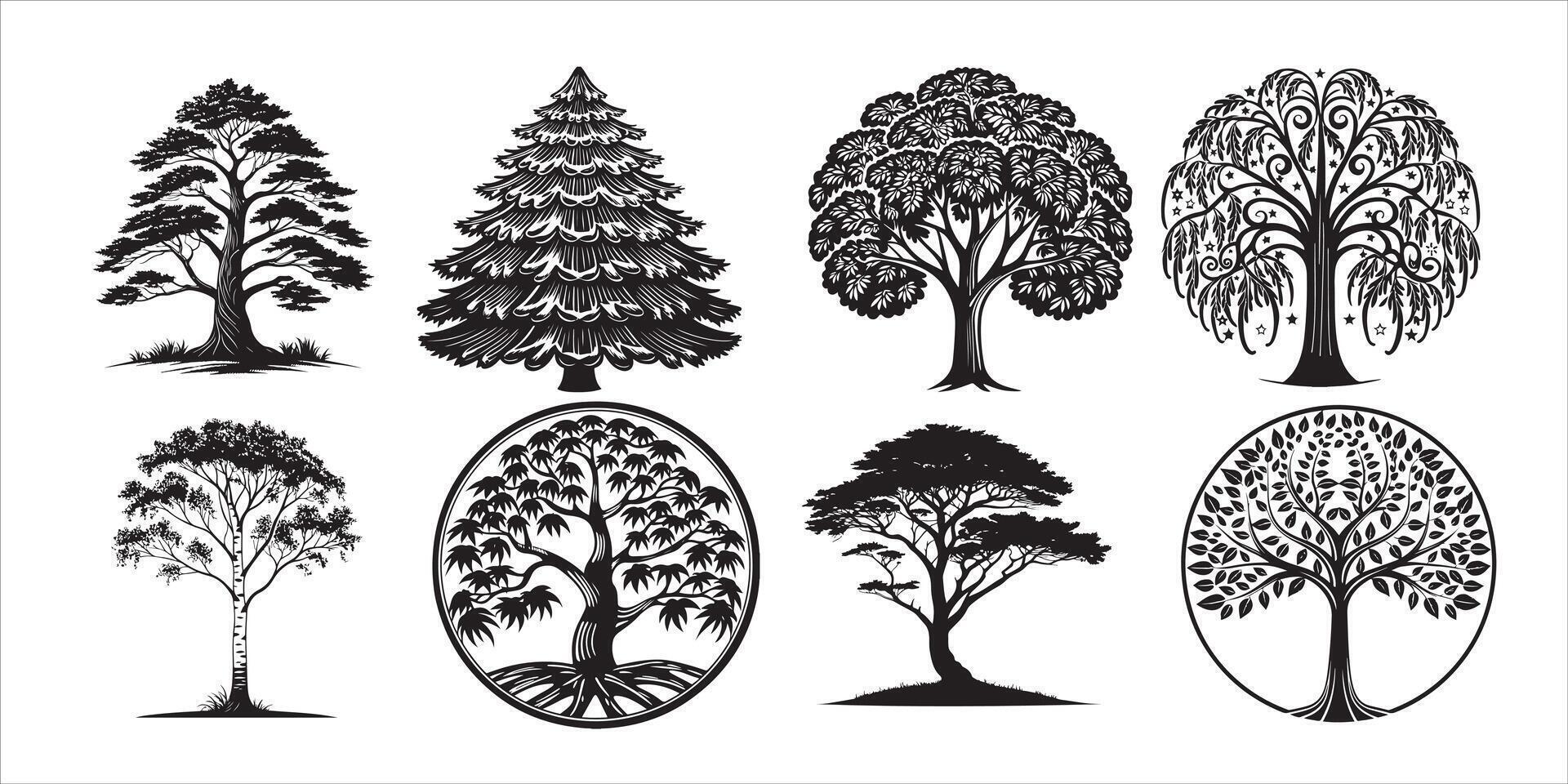 Tree Silhouette Clipart Download Free and Premium vector