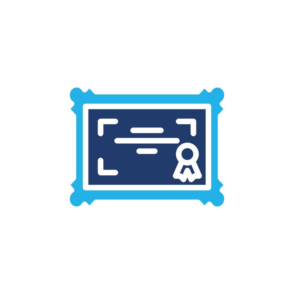 displayed on border certificate colored icon design good for web or mobile app vector