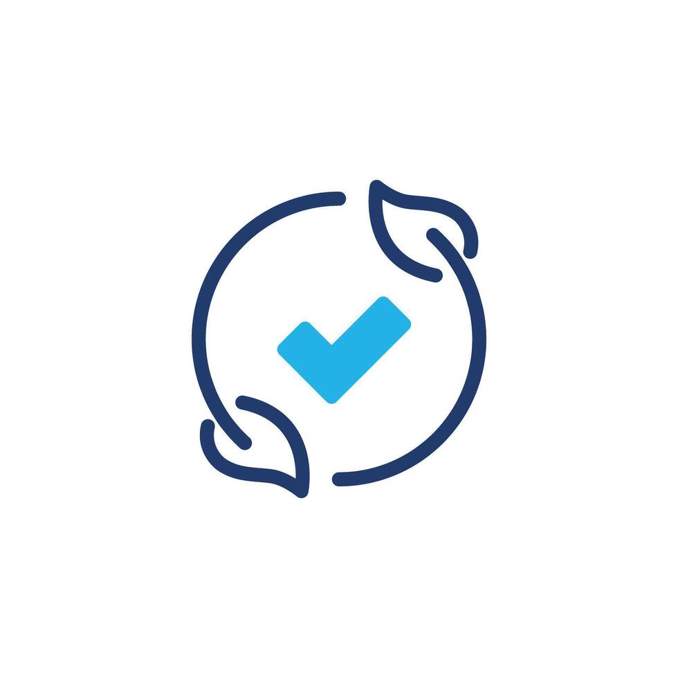 environmentally friendly with circular leaf colored icon design good for web or mobile app vector