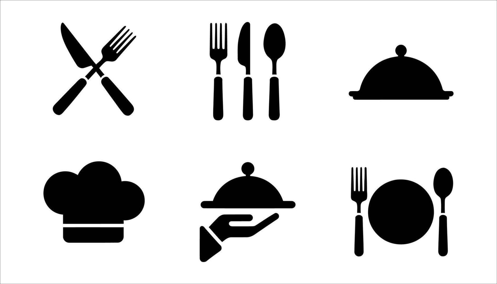Cooking cutlery icon set. vector