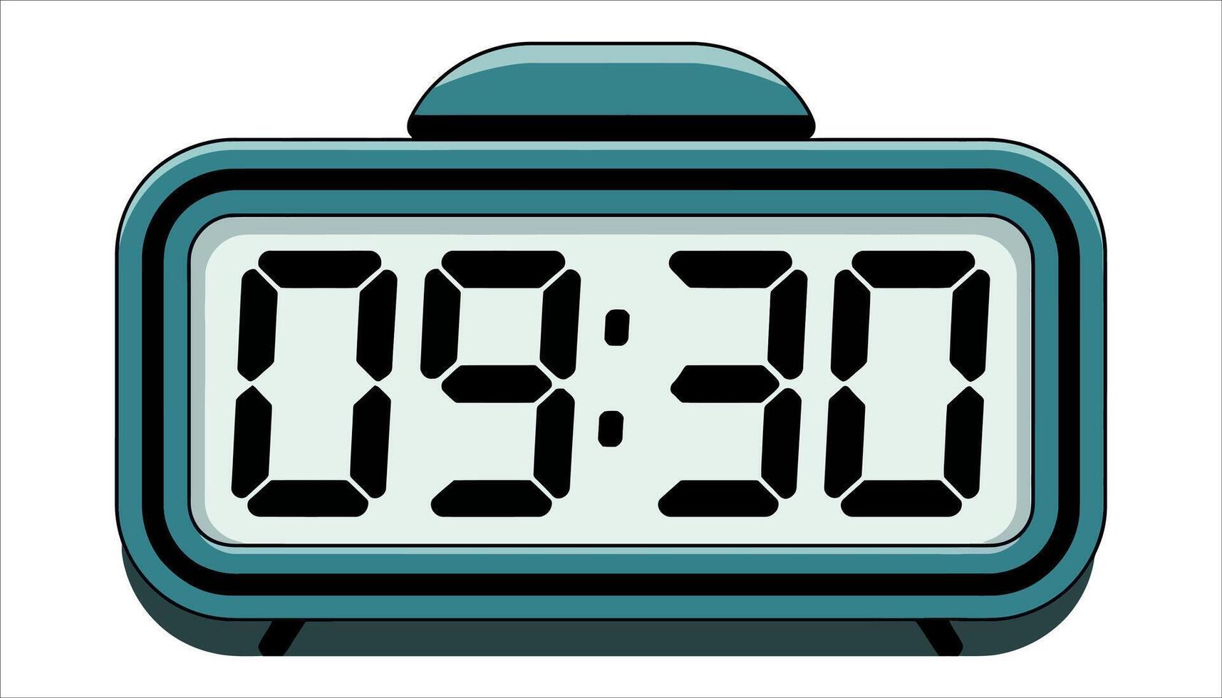 Electronic Digital Clock Screen Template vector