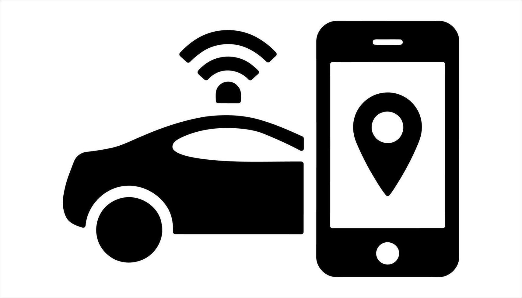 GPS car tracking icon illustration. Location of a vehicle vector