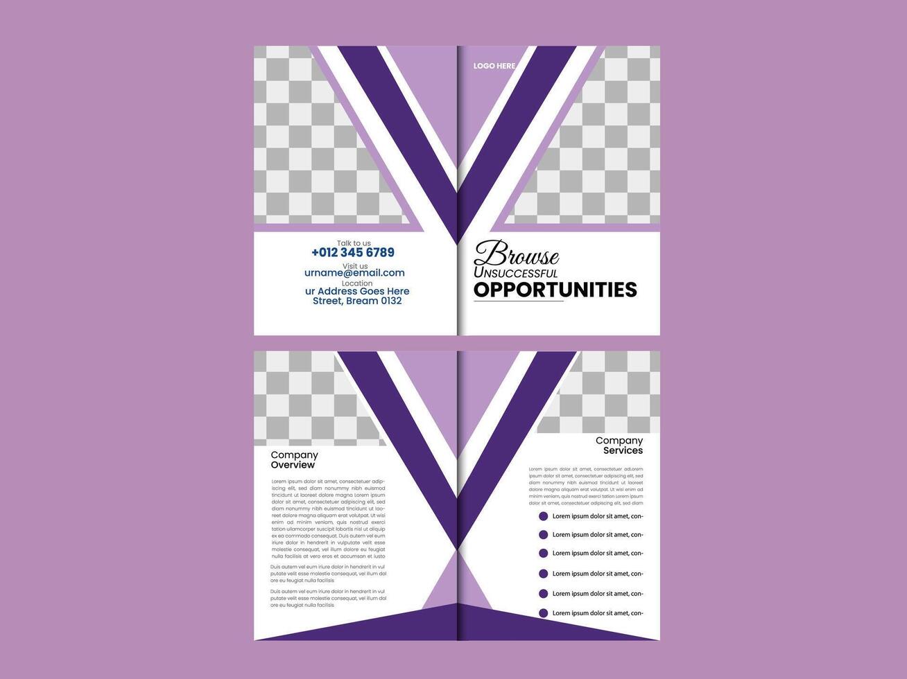 Corporate Bi-Fold Brochure Design vector
