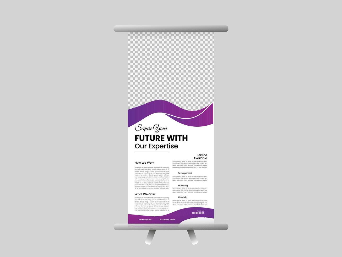 Roll Up Banner Design vector