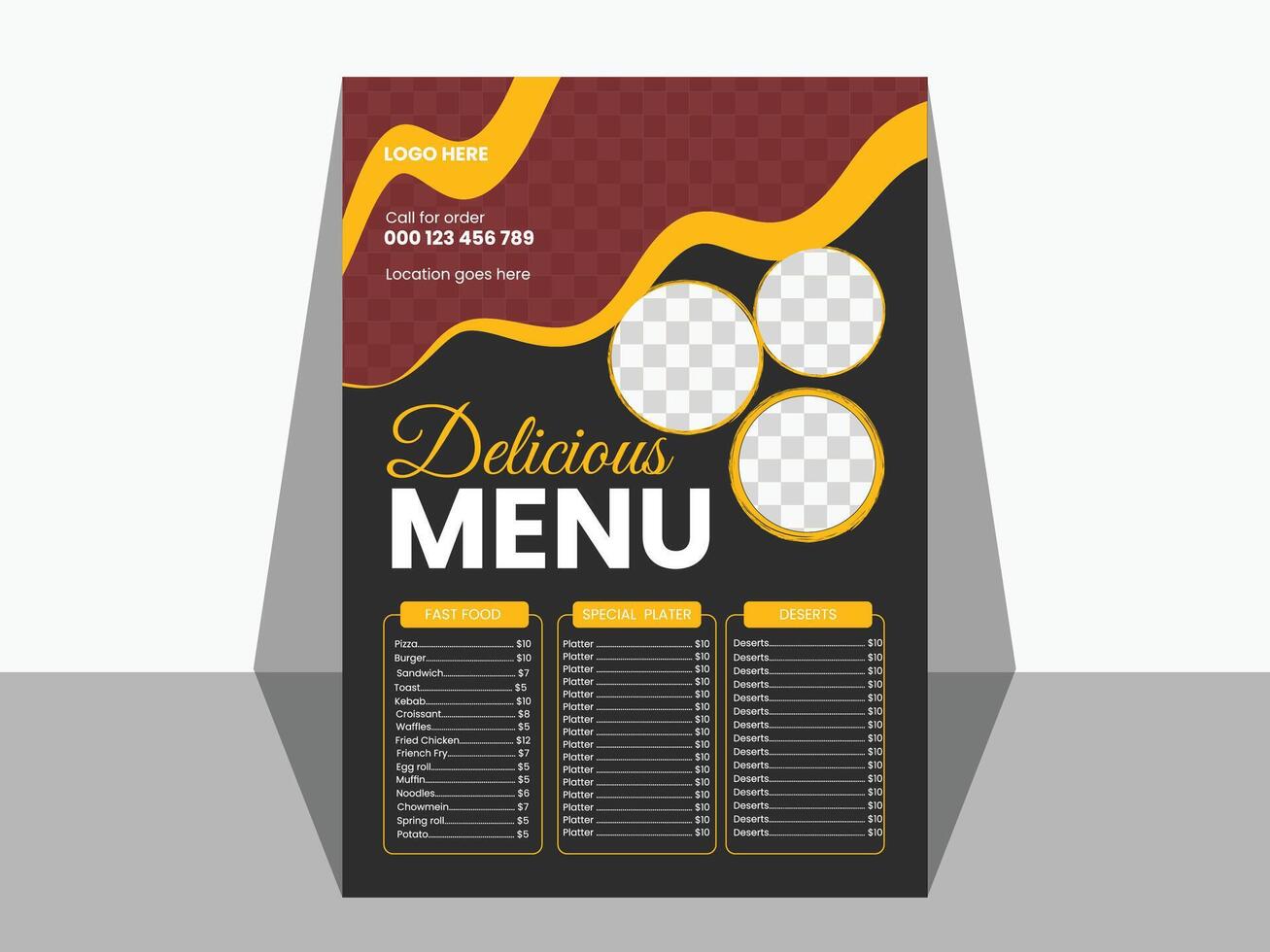 Creative Food Menu Design vector