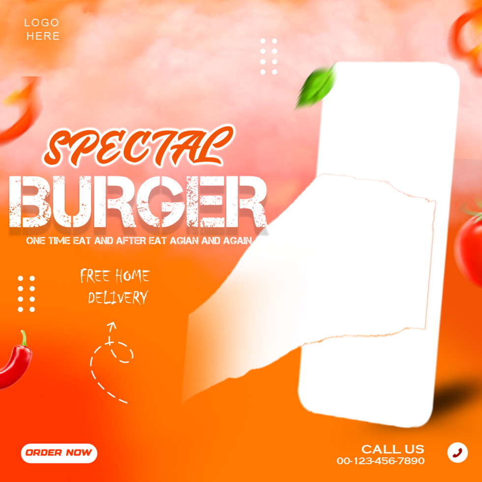 Special Burger Offer Deal for Social Media psd