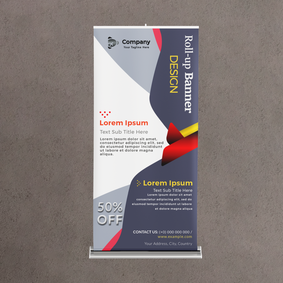 Roll-up banner a sleek and contemporary design perfect for any event or business psd