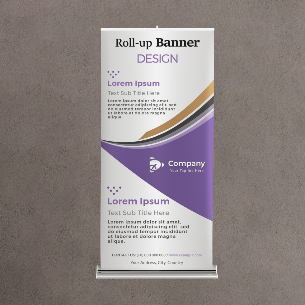 Business roll-up banner vertical template design for brochure business psd