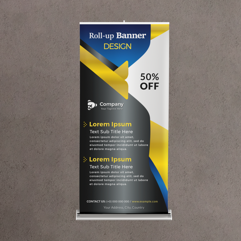 Modern business roll up banner a clean and professional template suitable for corporate events and business psd