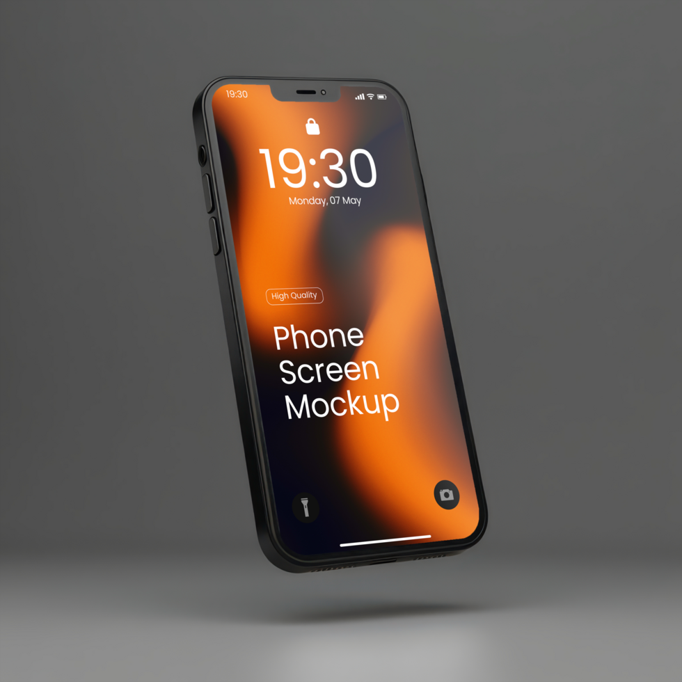 Editable Floating Phone Screen Mockup psd