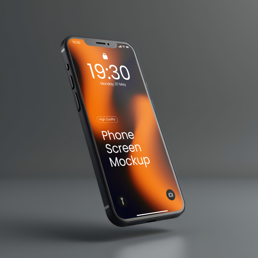 Luxury Black Phone Screen Mockups psd