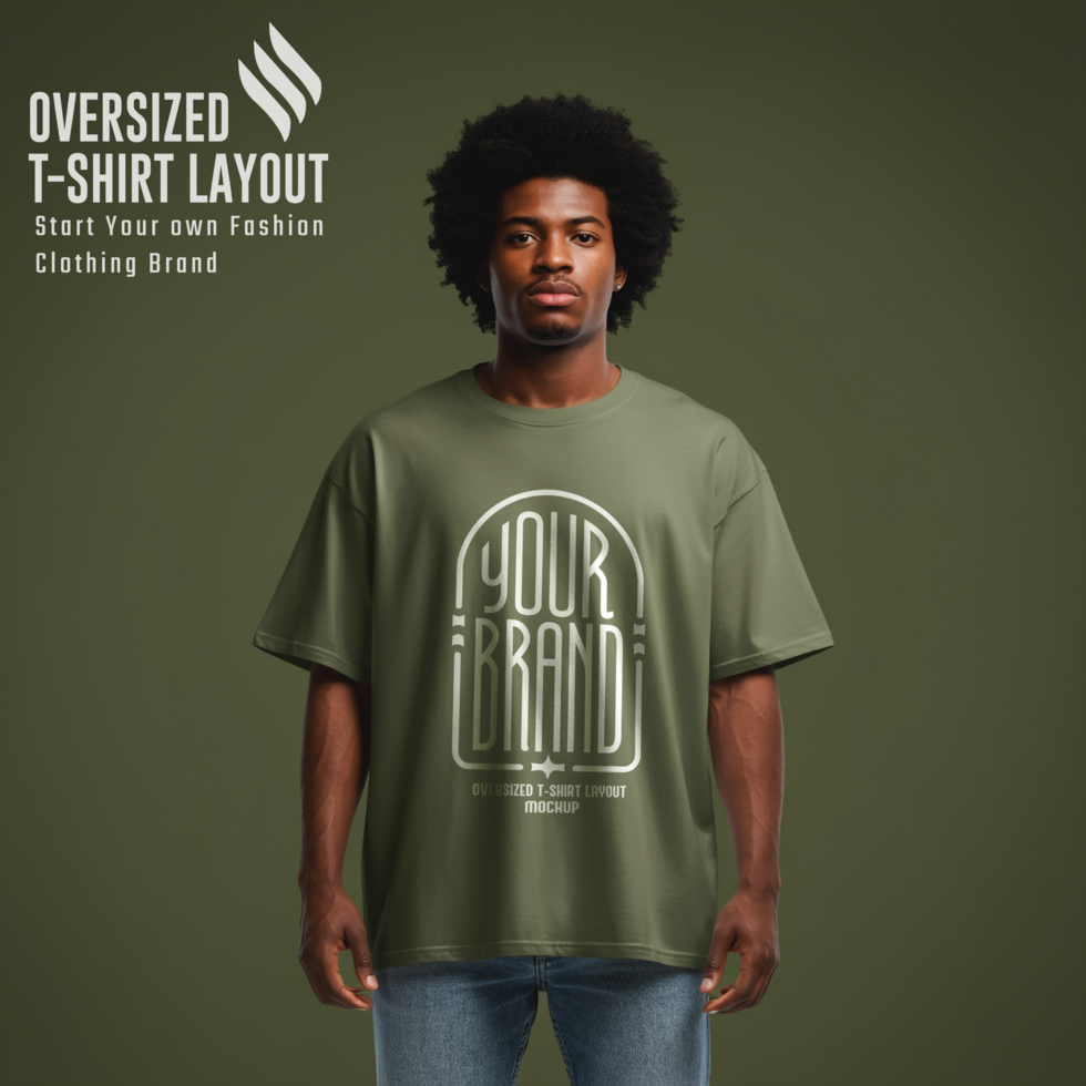 Loose Fit Oversized Cotton T-Shirt Mockup psd