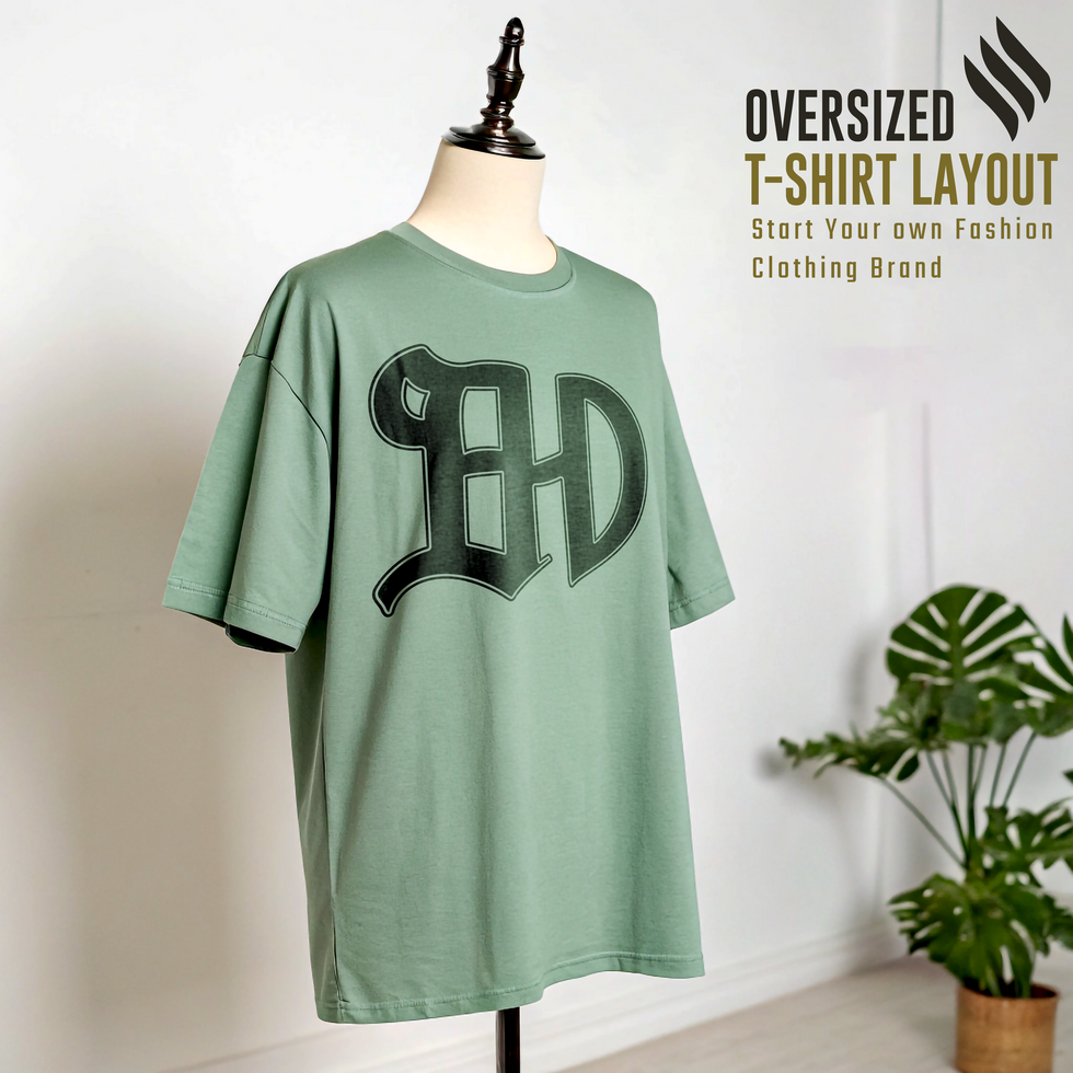 front Simple Oversized Tee Mockup for Clothing Line psd