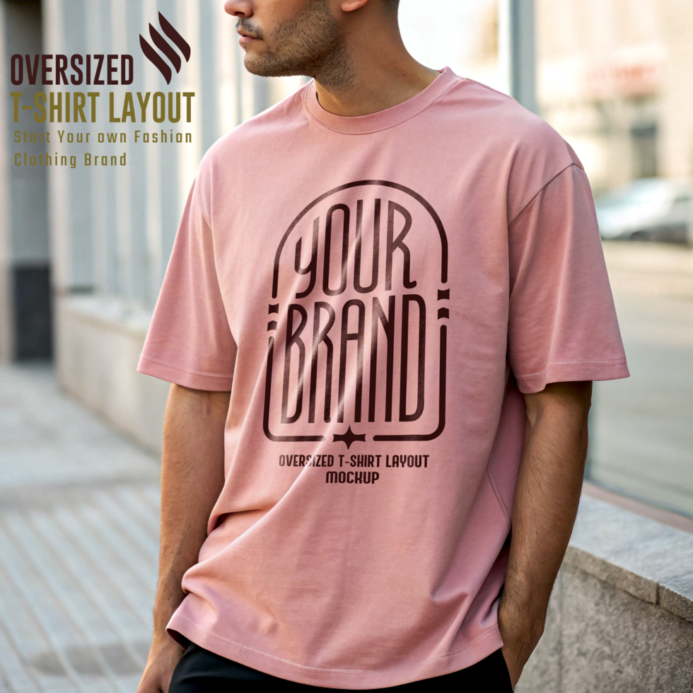 Streetwear Oversized T-Shirt Back Mockup Design psd